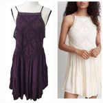 American Eagle  Outfitters AEO Hi-neck Crochet Dress Sz L Purple Photo 1