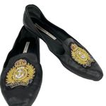 Veronica Beard  Black Flats 36.5 Royal Navy Gold Patch Photo 9