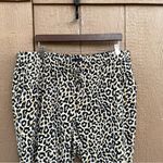 J.Crew Womens Pants Beige Tan Leopard Cotton Linen Print Joggers Pull On Size 20 Photo 3