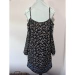 THML Dress Sz M Western Feather Open Shoulders Knee Length Embroidered Hem Strap Photo 5