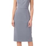 JS Collections Slate Blue Short Sleeve Illusion Cocktail Dress 16 NWT Photo 11