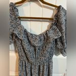 PaperMoon  Blue Floral Drop Waist Maxi Dress With Peasant Sleeves Photo 2