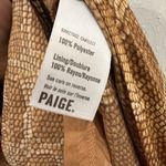 Paige  Alayna Snakeskin Print Belted Midi Dress Bronze Size L Button Front EUC Photo 6