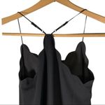 J.Crew | NWT | Size 0 | Black Scalloped V-Neckline Spaghetti Strap Tank Dress Photo 7