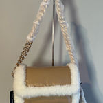 Marc Jacobs  Lambskin Shearling The Mini Pillow Bag in Iced Coffee - NWT Photo 0
