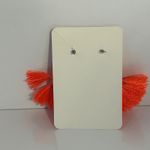 J.Crew Bright Orange Tassel Hoop Earrings Boho Fiesta Statement Dangle Photo 1