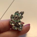 Vintage 50s Weiss clear rhinestone clip on silvertone earrings Photo 10