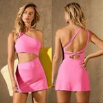 SheIn NWOT Women’s  Pink Cutout One-Shoulder Romper size Small Photo 1