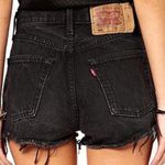 Levi’s Black Denim Distressed Shorts  Photo 0