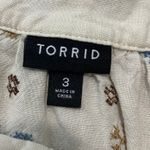 Torrid  3 Top Womens 3X Embroidered Square Neck Short Flutter Sleeves Linen Blend Photo 1
