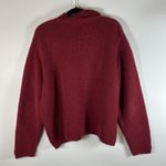 L.L. Bean Wool Blend Sweater Women XL‎ Red Knit Full Zip Fisherman Vintage Photo 6