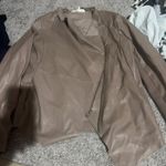 BB Dakota  Taupe Faux Leather Moto Jacket EUC Women's Small Photo 4