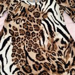 CHAUS NEW YORK Animal Print Leopard Round Neck Asymmetric Hem Blouse, size S Photo 9