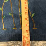Haband Blue Denim Jacket with Colorful Floral Embroidery Size L Photo 4