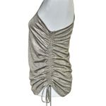 Maison d’ Amelie Women’s Top One Shoulder Ruched Side Metallic Size M Gold Size M Photo 6