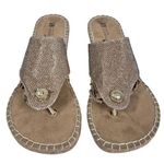 White Mountain  Beachball Gold Metallic Wedge Thong Sandals Rope/Stitch Sz 9 Photo 0