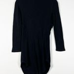 Smythe Knit Stretch Super V Neck Curved Hem Quarter Sleeve Pullover Sweater L Photo 2