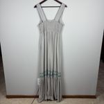 Natural Life Jumpsuit Womens XL Gray Embroidered Floral Wide Leg Boho Hippie New Photo 3