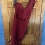 Midi Dress With Slit Red Size XL Photo 2