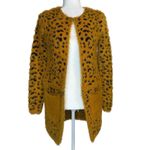 Kamana Convertible Cheetah Cardigan Sweater S Long Sleeve Fuzzy Cozy Pockets Photo 2