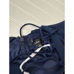 Lulus NWOT  Sophisticated Occasion Navy Blue Bustier Lace-Up Maxi Dress Size L Photo 5