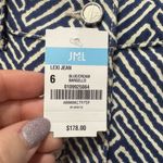 J. McLaughlin Lexi Jean 6 Blue Cream Chevron Denim Skinny Stretch Bargello NWT Photo 2