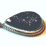 Navajo Sterling Silver Titanium Druzy Geode Pendant Native American HT Signed Photo 3