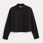 Everlane The Way-Short Shirt in Silky Cotton in Black, Size Small Photo 4