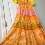 Farm Rio NWT  Floral Short-Sleeve Tiered Midi Dress, Size S Photo 9