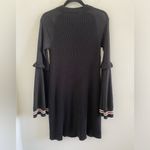 Free People Black Zou Bisou Ribbed Knit Bell Sleeve Sweater Dress Size Small Photo 8