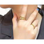 Boutique Minimalist Knot Ring | 14k Yellow Gold Plated Sterling Silver Photo 5