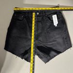 PacSun NEW Dad Jean Shorts Womens 28 Black High Rise Cut Off Button Fly Denim Photo 1