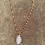 #404 Boutique Gold and Blue Pendant Necklace Photo 5