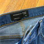 Veronica Beard  Carson ankle flare high rise jeans in washed oxford blue denim 30 Photo 4