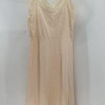 Vintage slip dress adjustable straps pink peach lace pleated details 50s cottage Photo 0