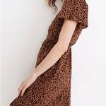 Madewell  Leopard Print Cotton Short Flutter-Sleeve VNeck Wrap Mini Dress Photo 3