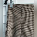 Anthropologie | Favorite Daughter The Suits You Split Hem Plaid Legging Pants Brown Size 8 Photo 4