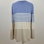 St. John  Cardigan Sweater Long Sleeve V Neck Striped Wool Blend Knit Nautical L Photo 5