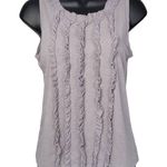 J.Crew  Womens XS Gray Sleeveless Ruffle‎ Front Tank Top Keyhole Casual Photo 0