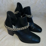 Steve Madden Black Ankle Boots with Silver Chain Photo 0