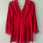 Amazon Maroon Romper Shorts Long Sleeve V-neck Women’s Medium Photo 0