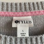 Stylus Gray Knit Crew Neck Sweater Size L Photo 2
