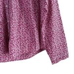 L.L.Bean Ruffle Trim Floral Button Down Shirt in Pink White 100% Cotton, Medium Pink Photo 4