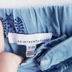 Fourteenth Place  Embroidered Mock Denim Shorts Photo 6