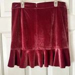 Dress Forum Holiday party velour mini skirt with ruffle hem, maroon, size medium Photo 1