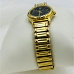Milan Diamond Quartz Vintage Ladies Watch Gold Stretch Band Black Face Photo 3