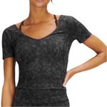 Lululemon  Align T-Shirt Hideaway Camo Deep Coal Cropped Short Sleeve Size 4 Photo 0