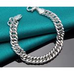 Boutique NEW Solid Curb Cuban Link Bracelet 925 Sterling Silver Statement Jewelry ‎ 8" Photo 1