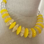 Vintage Yellow Frosted Beads Chunky Statement Necklace Photo 1