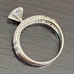 Vintage 925 AM Signed Sterling Silver CZ Solitaire Engagement Ring Size 7 Photo 12